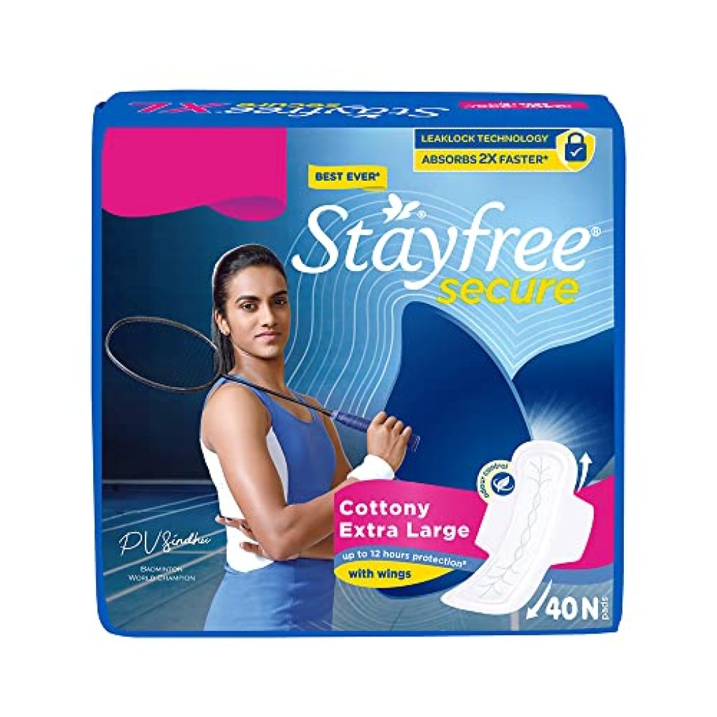 Stayfree Secure Extra Large Cottony Soft Cover Sanitary Pads For Women ...